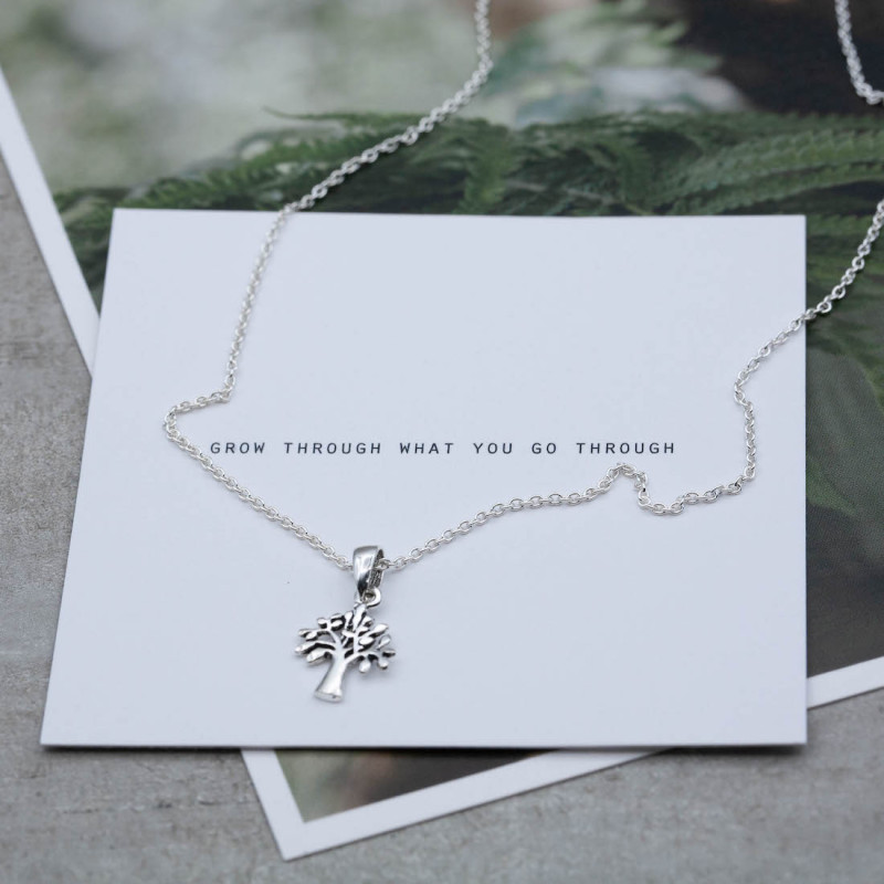 Silverhalsband Livets träd