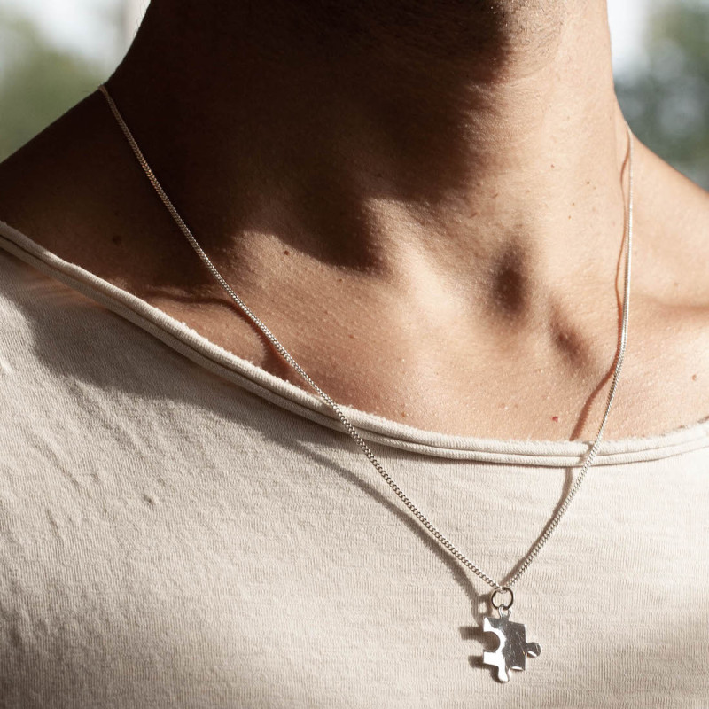 Silverhalsband -unisex pusselbit