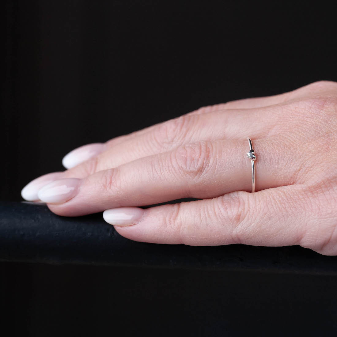 Silverring litet bulligt hjärta