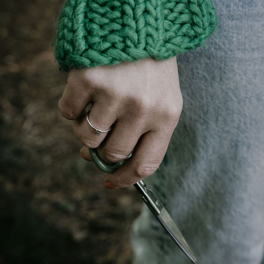 Silverring bokstav I