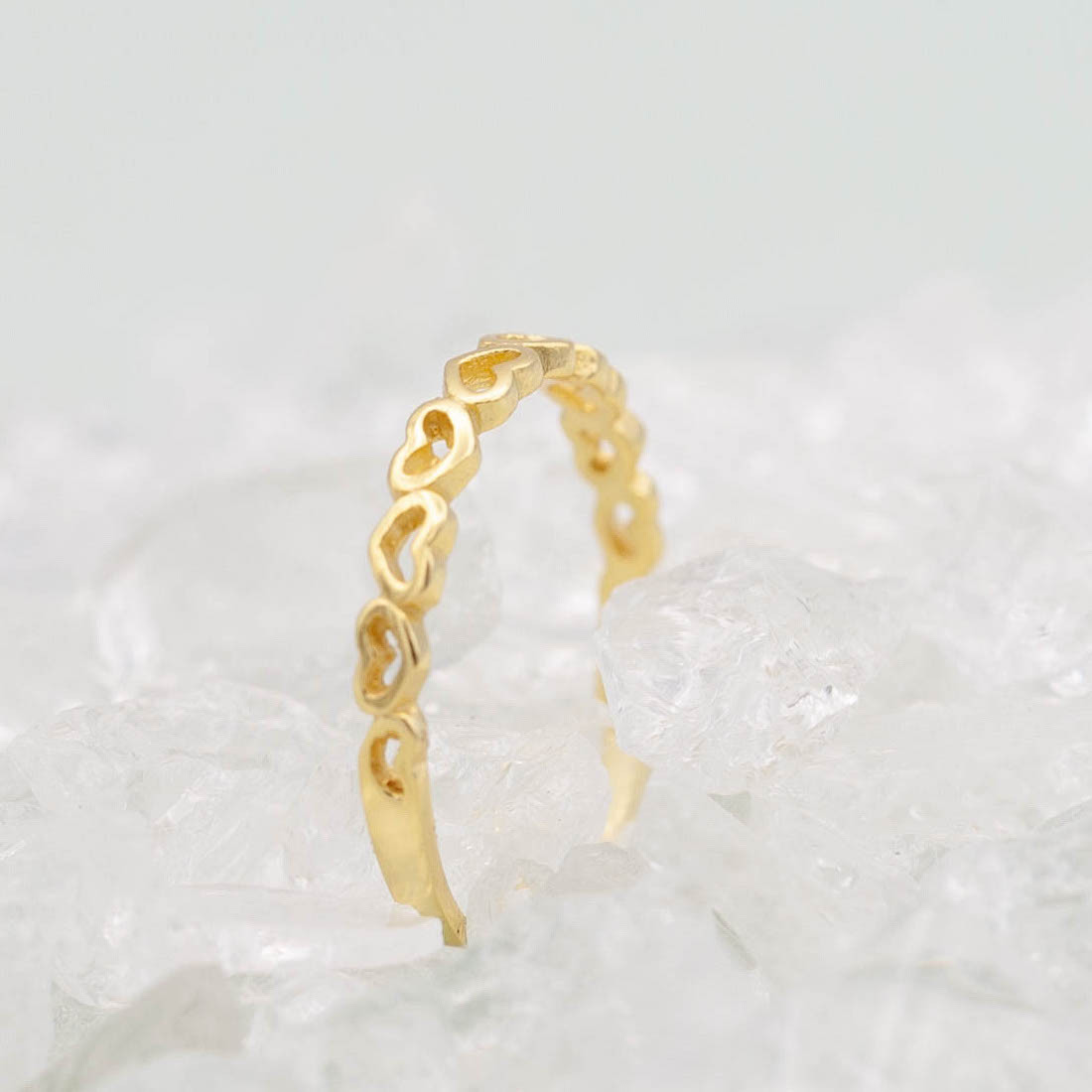 Gold ring hearts