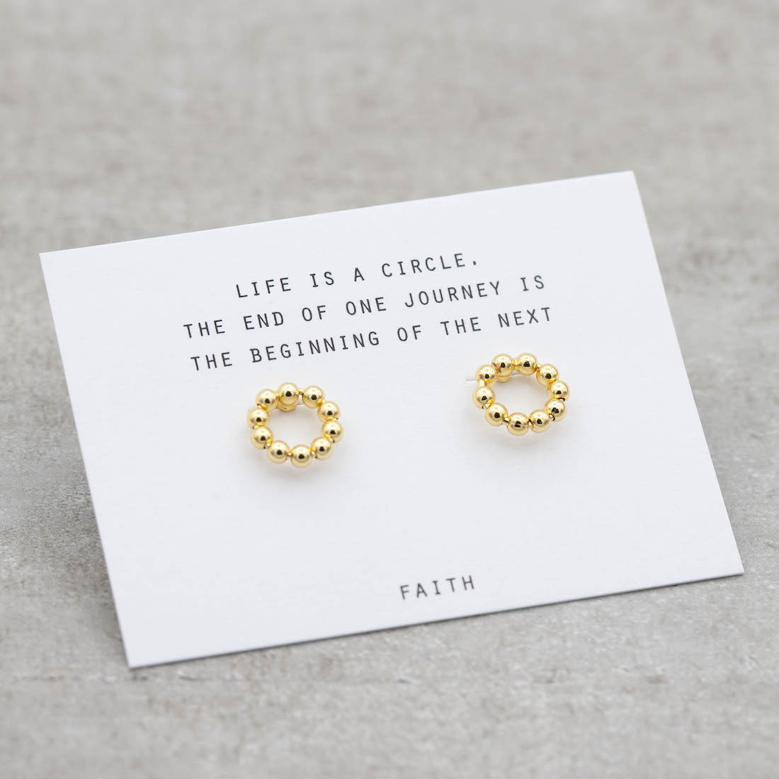 Gold earrings circle "dots"