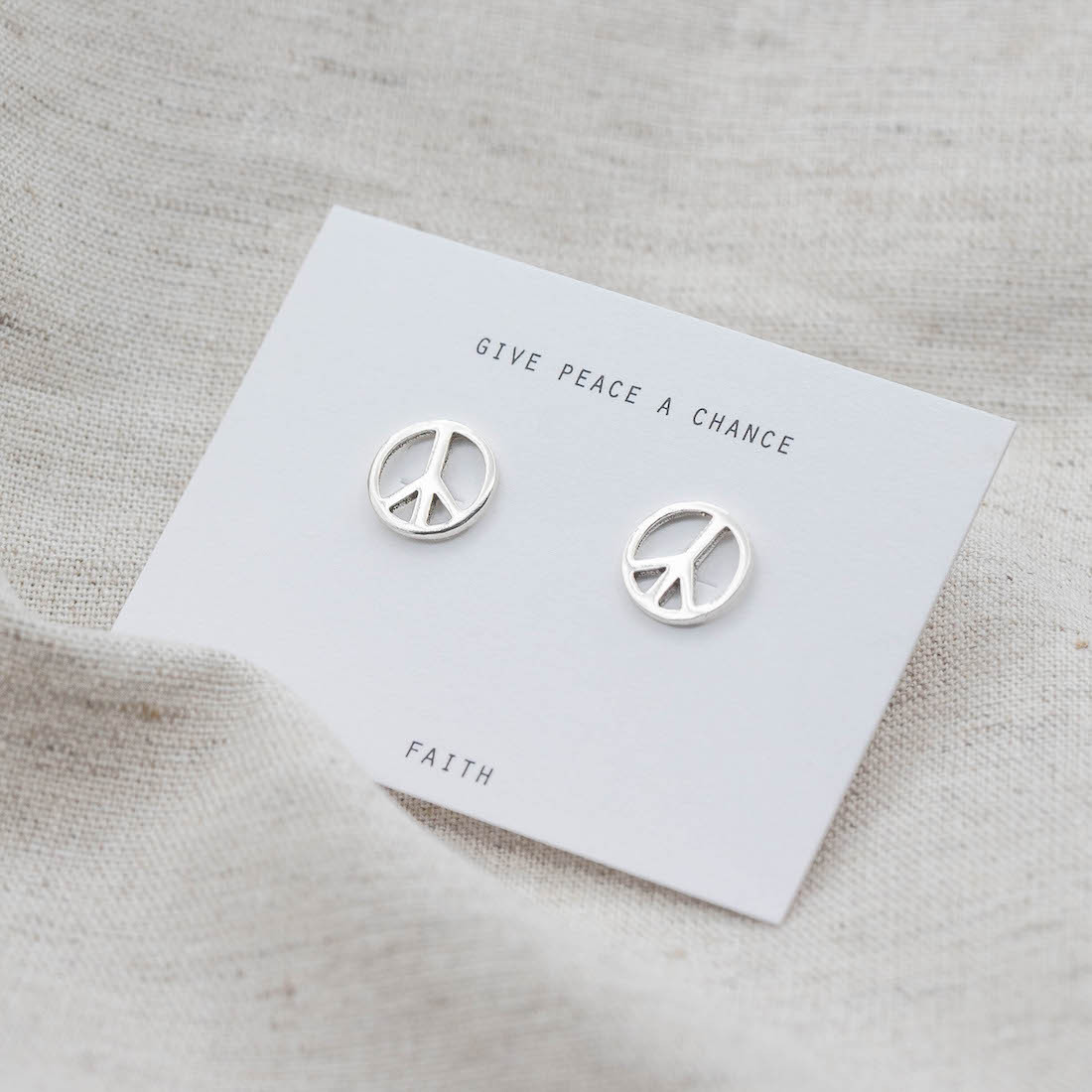 Silver earrings peace