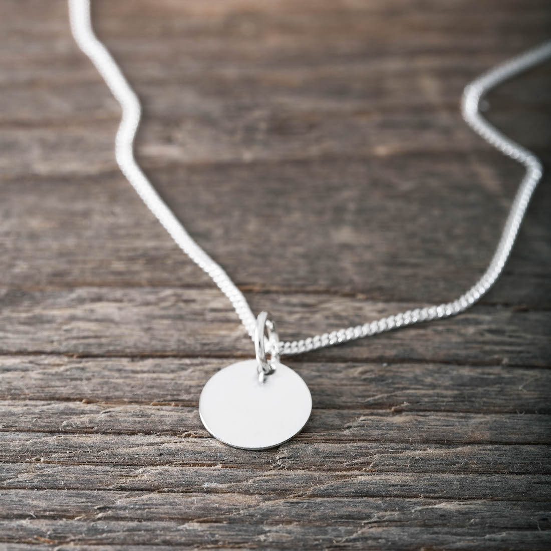 Silverhalsband - unisex rund tag