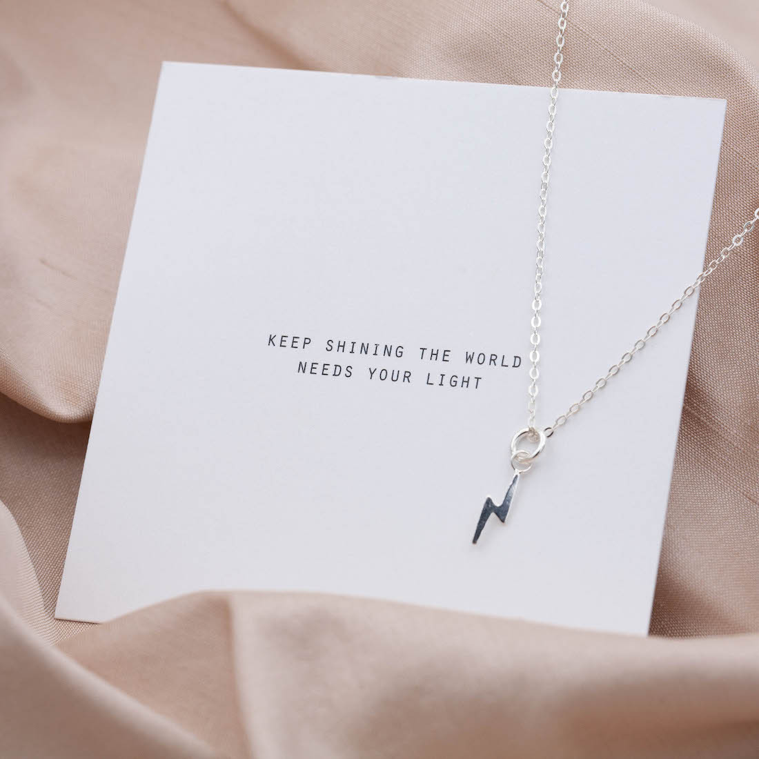 Silver necklace lightning bolt