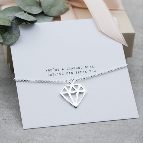 Silverarmband hängande diamant