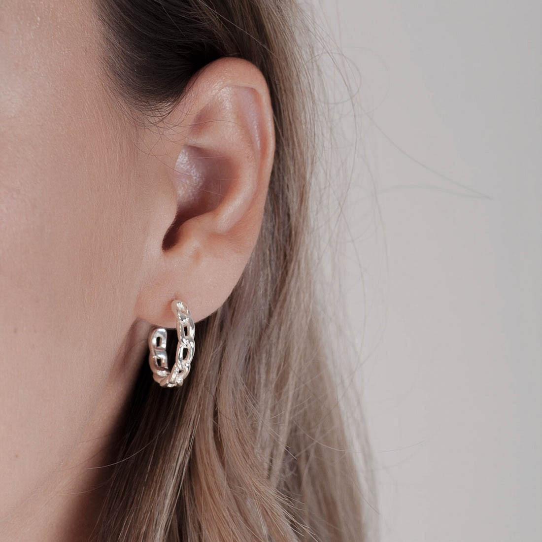 Silverörhängen creol kedjelänk