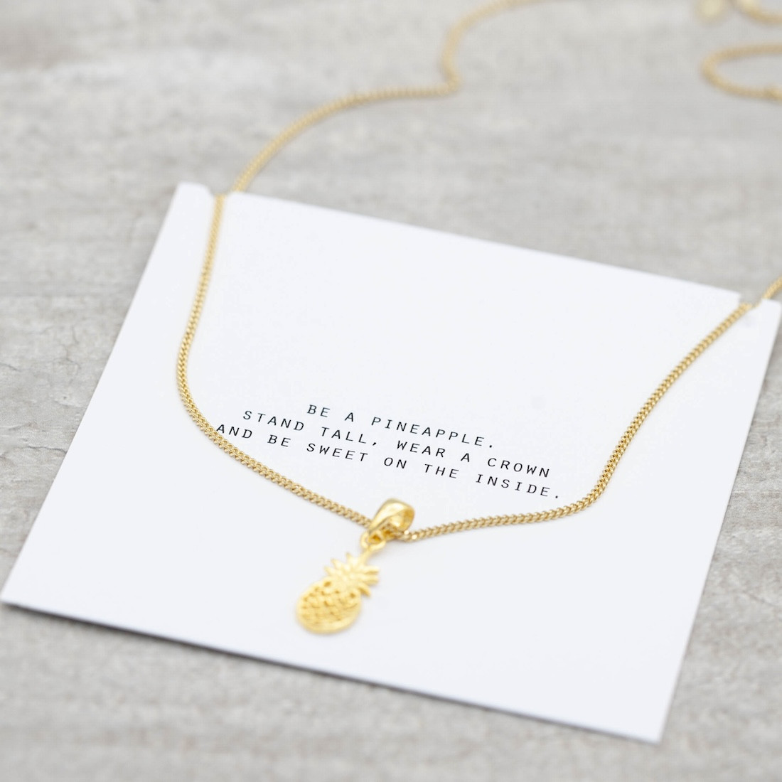 Gold  necklace pineapple