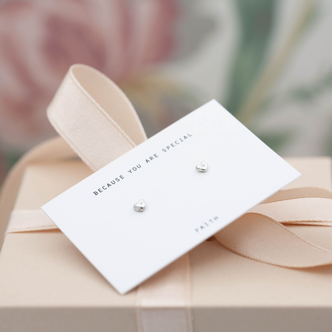 Silver earrings tiny heart