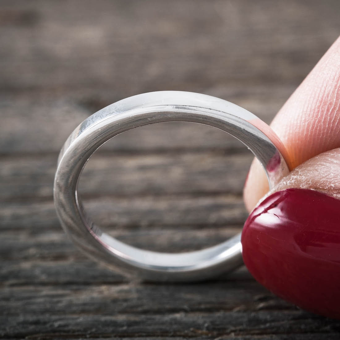 Silverring Hög smal