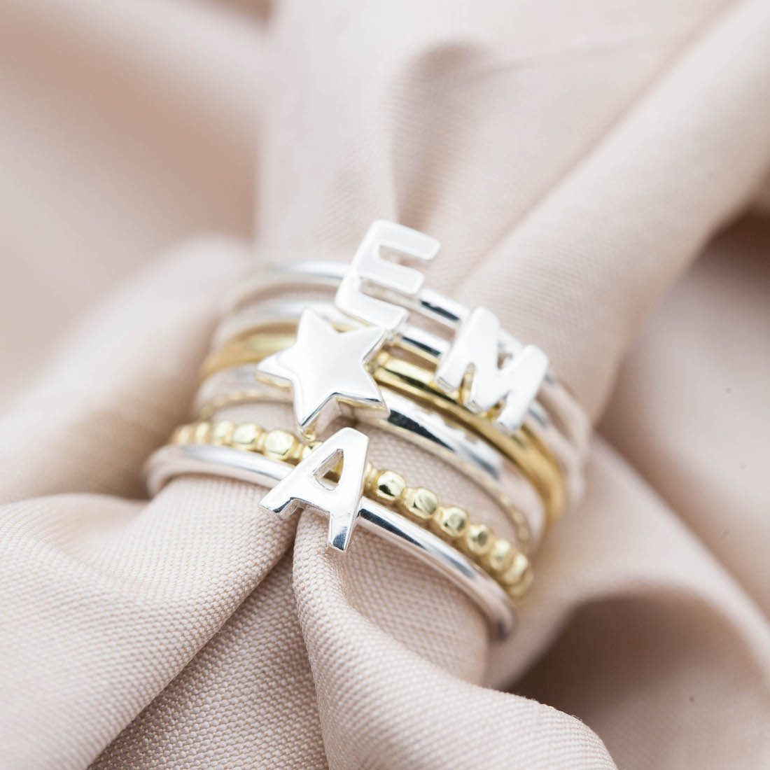 Silverring bokstav X