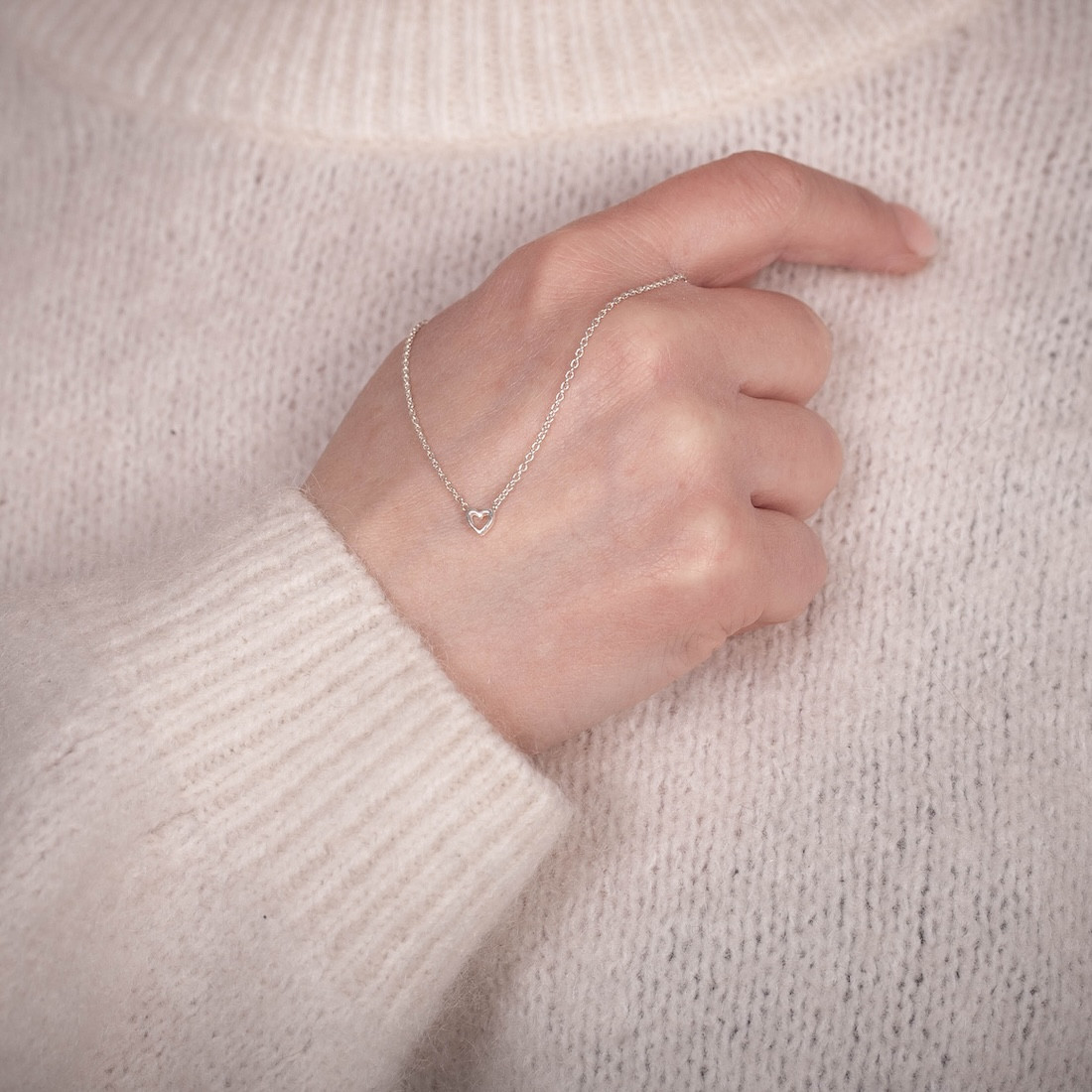Silverhalsband minihjärta