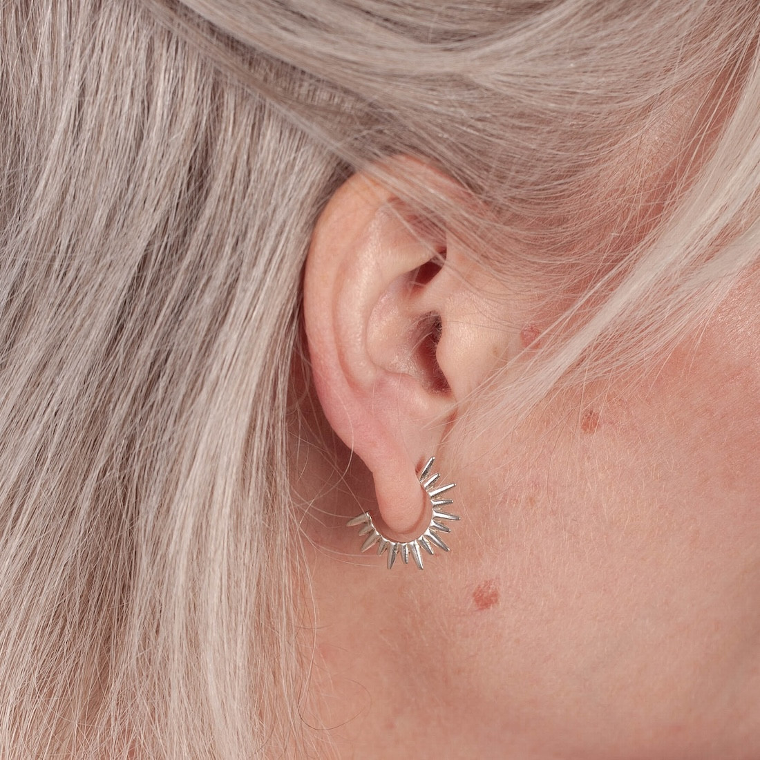 Silverörhängen creol m spikes