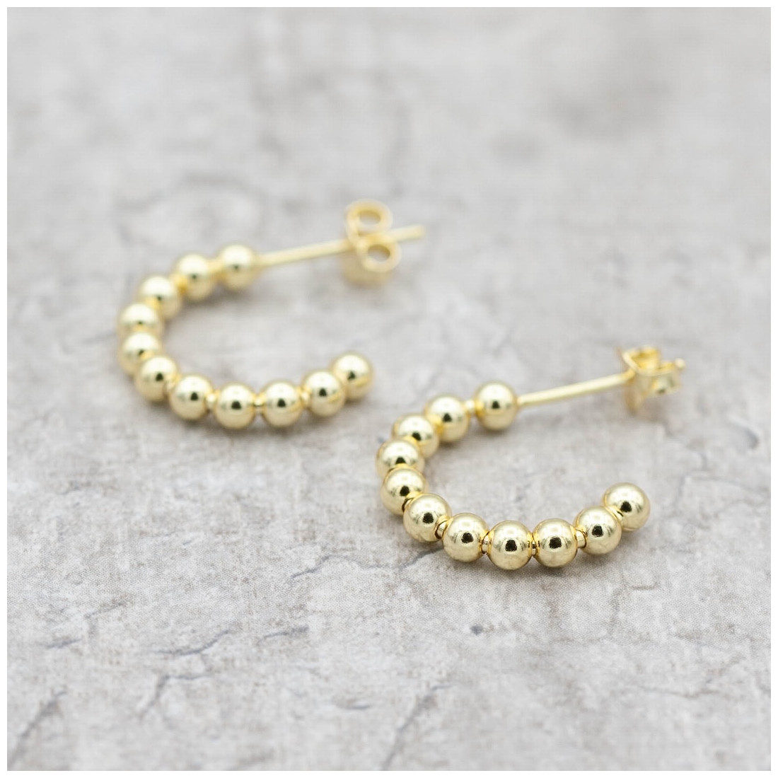 Gold hoops 3mm balls