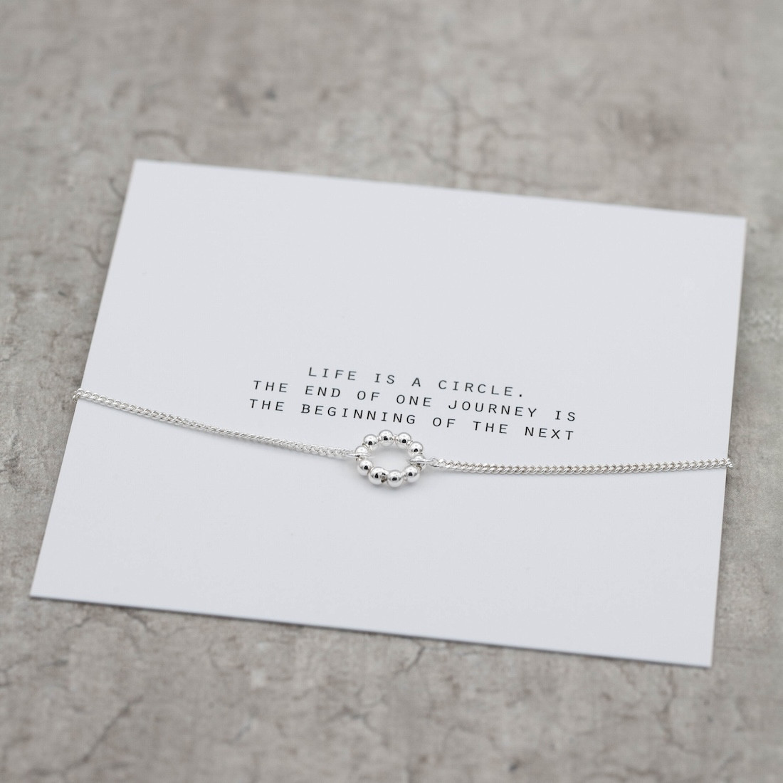 Silver bracelet circle with dots