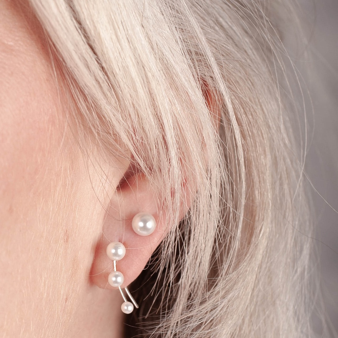 Silverörhängen pärla 6mm