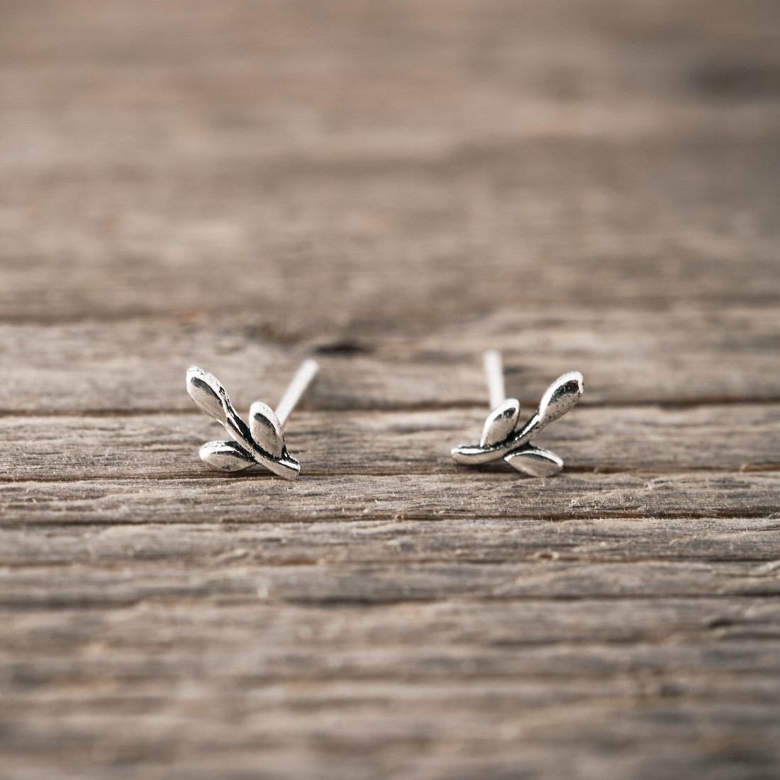 Silver earrings Tree of life - leaf