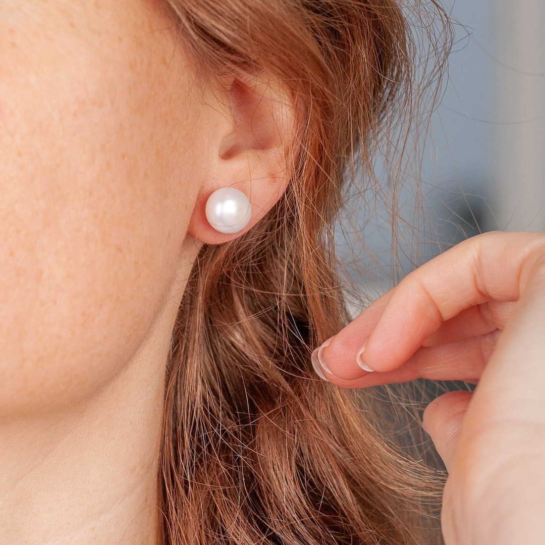 Silverörhängen sötvattenpärla 12mm