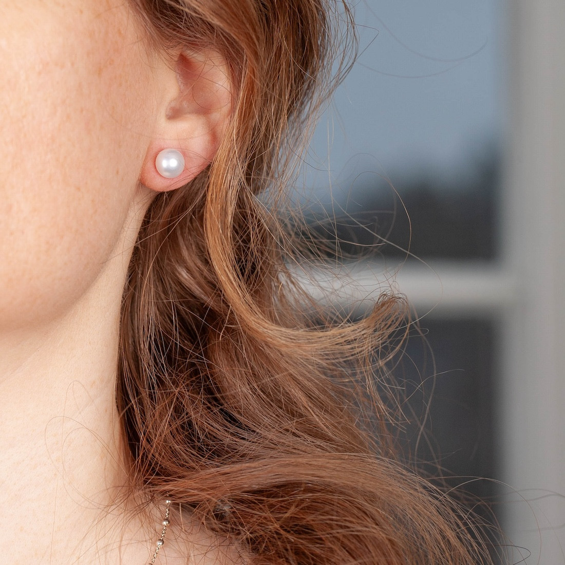 Pearl earrings 8mm