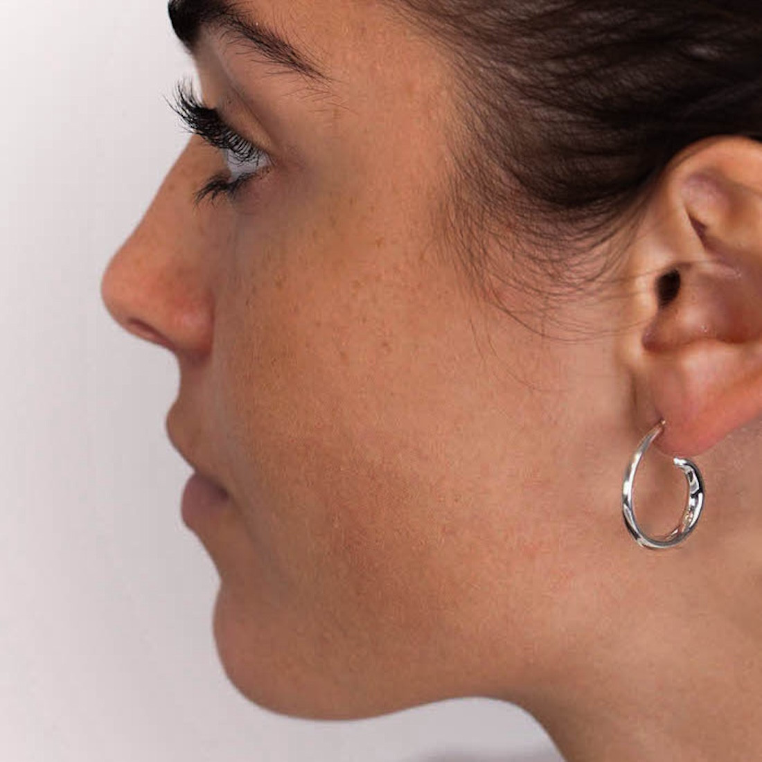 Silver earrings spiral