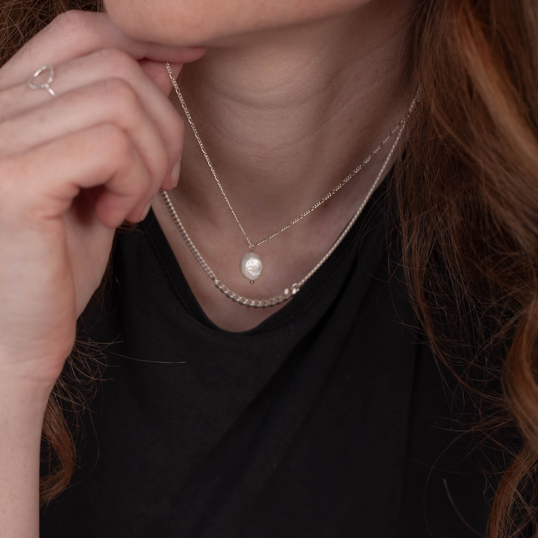 Silverhalsband sötvattenpärla