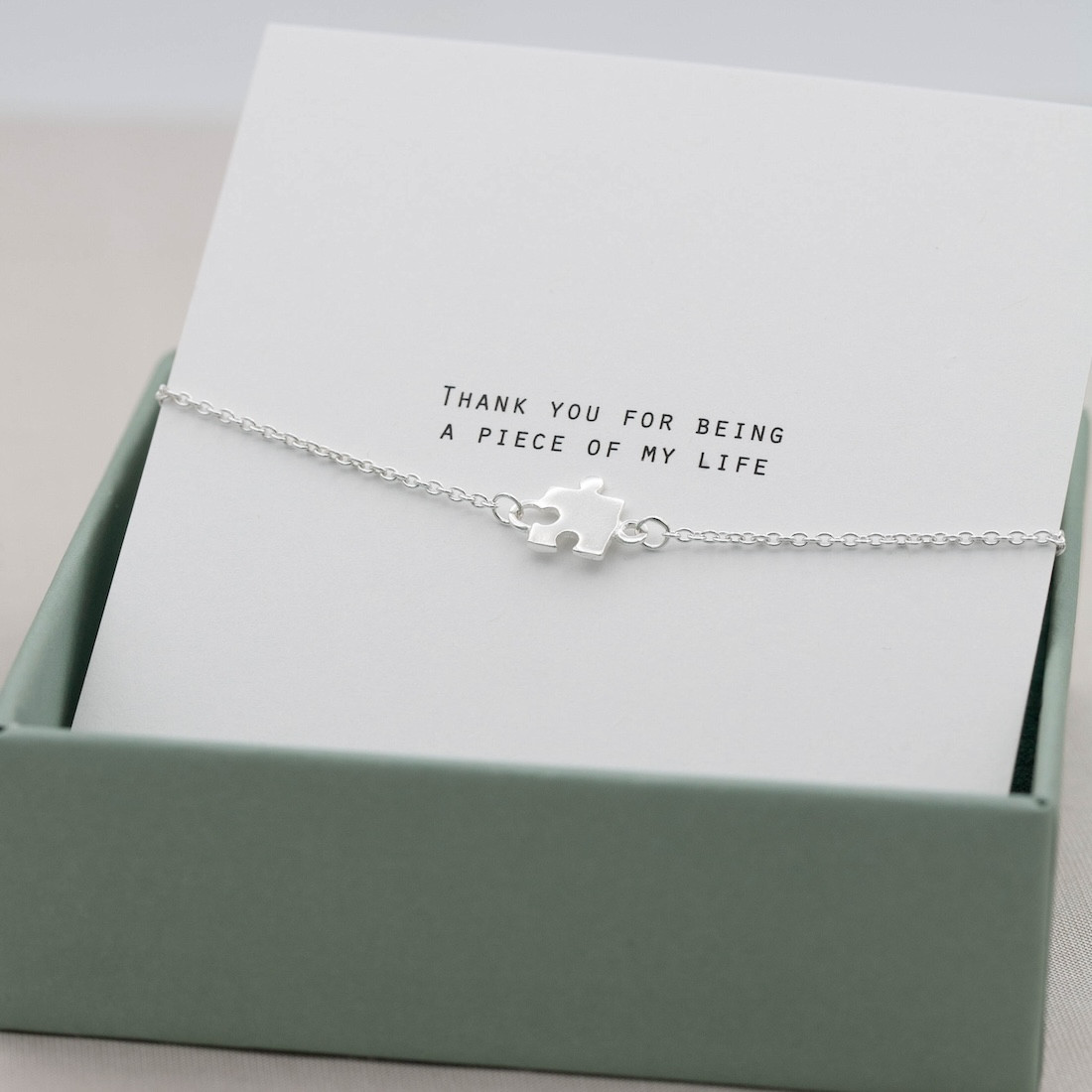 Silver bracelet small puzzle