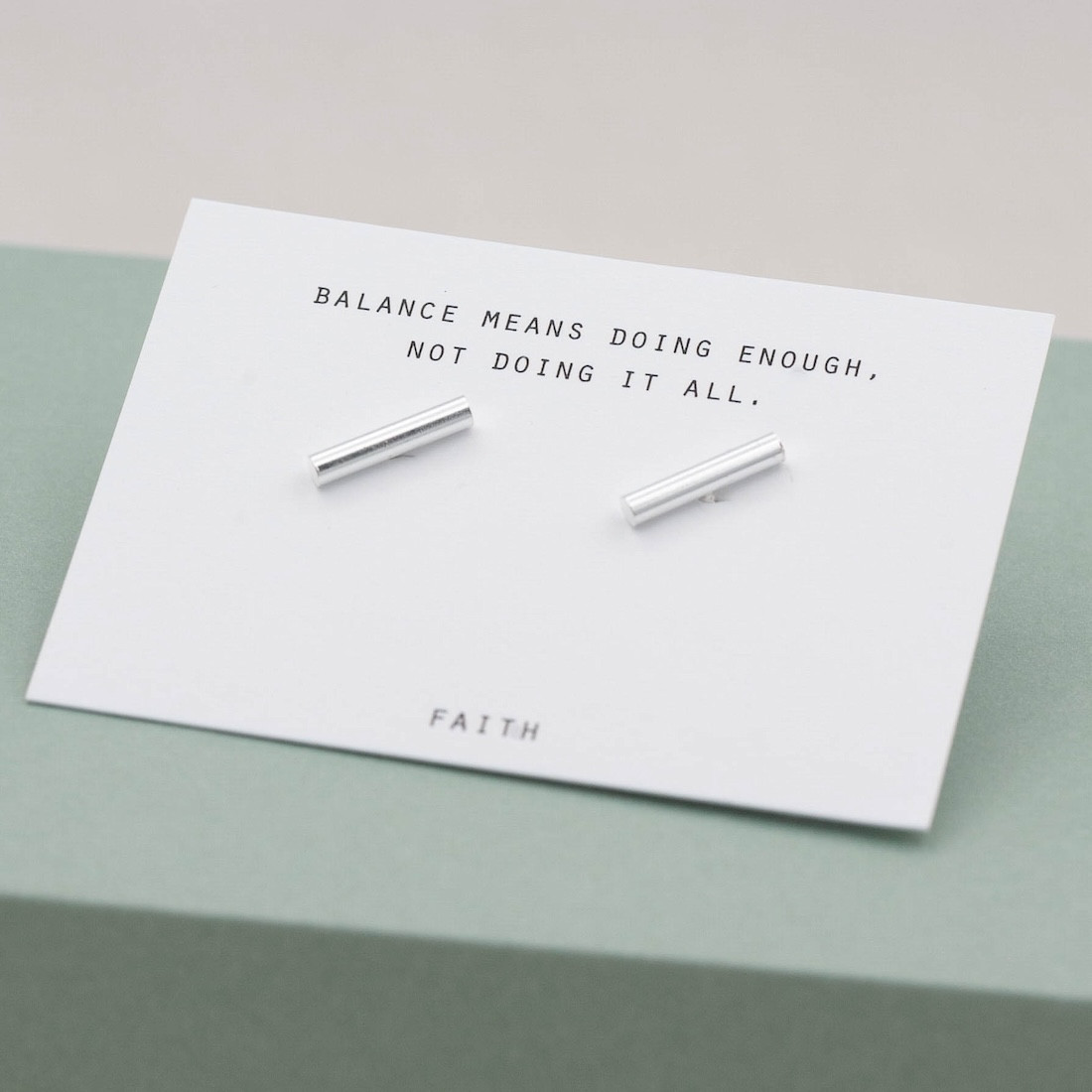 Silver ear studs  T-bar