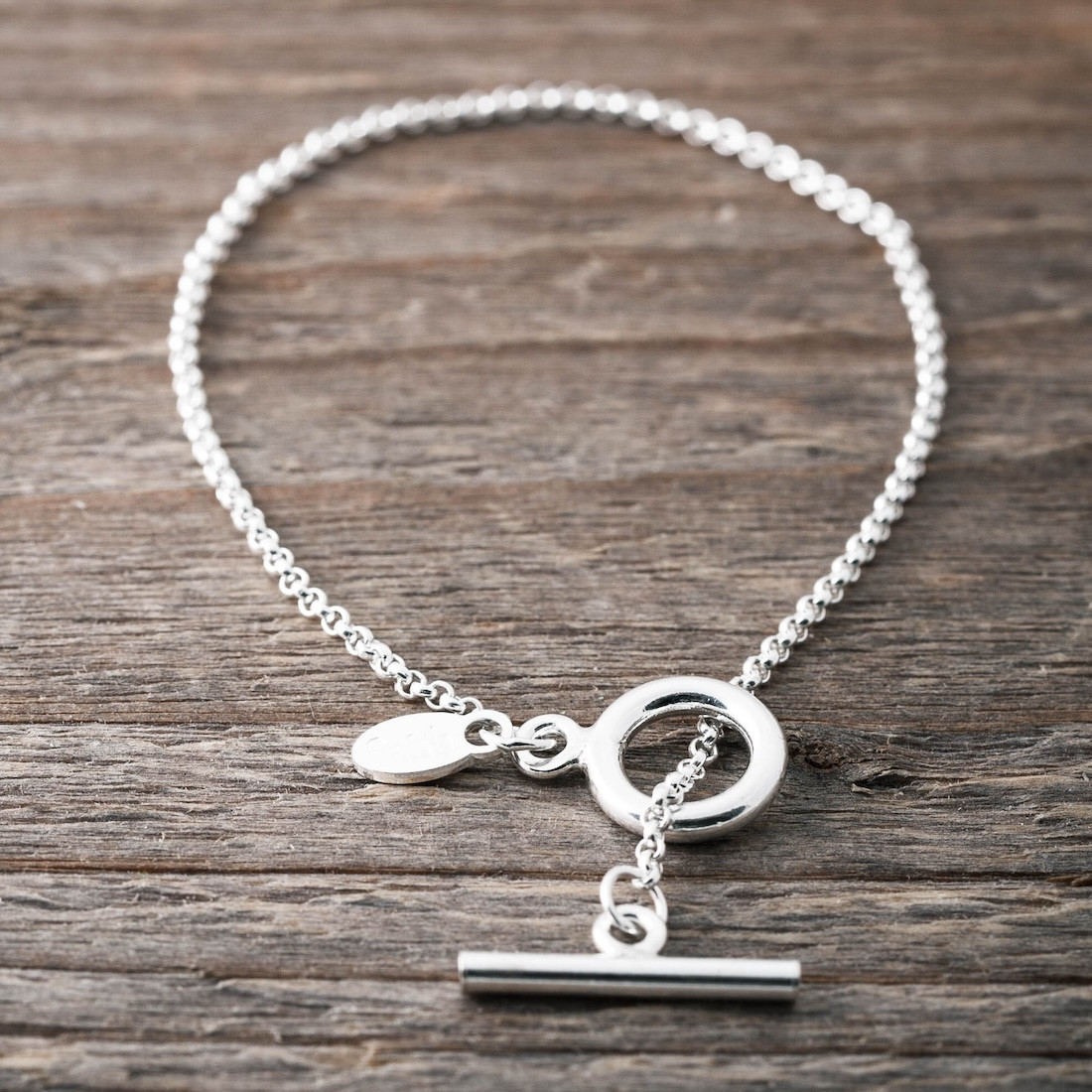 Silver bracelet small T-bar