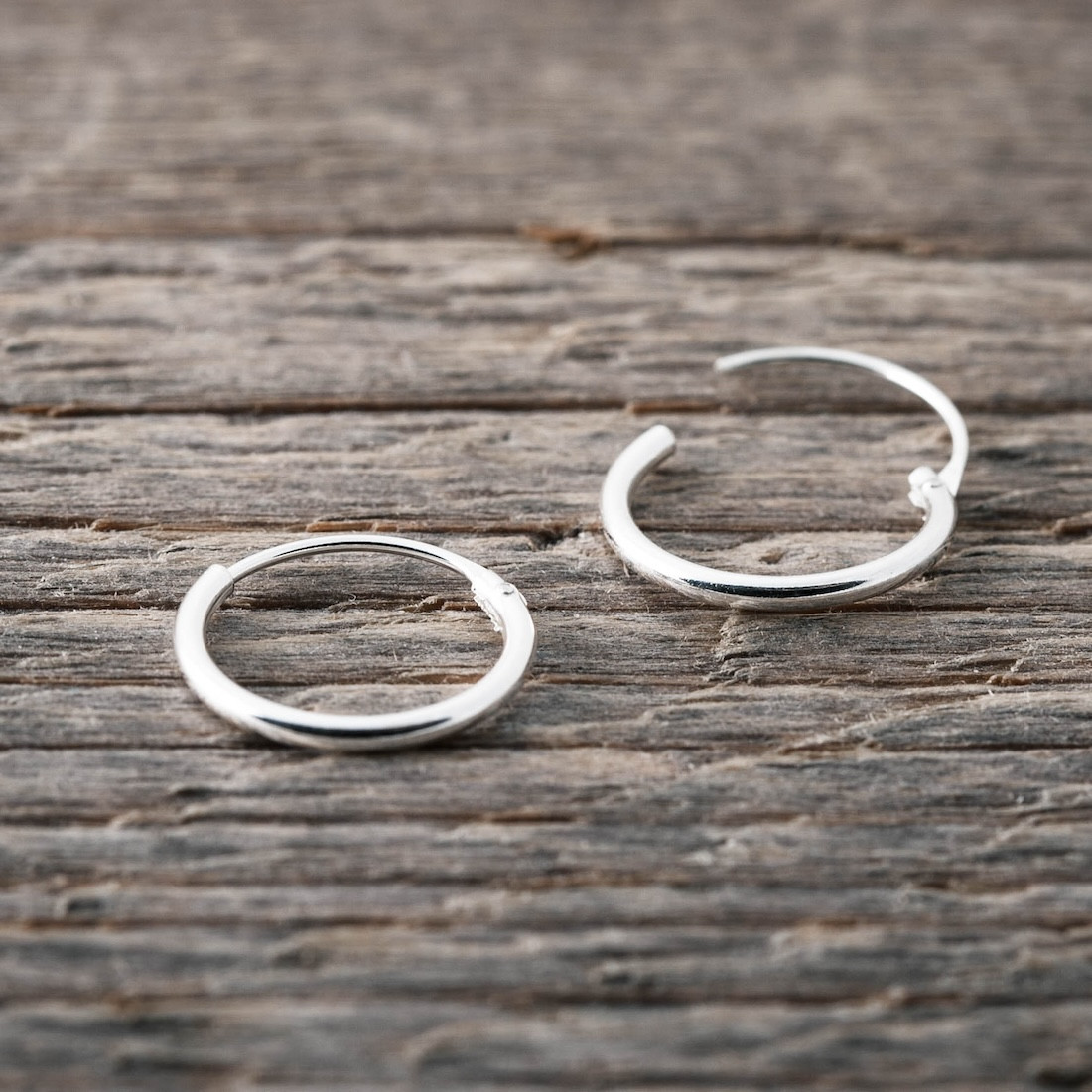 Silver earrings creole 12mm