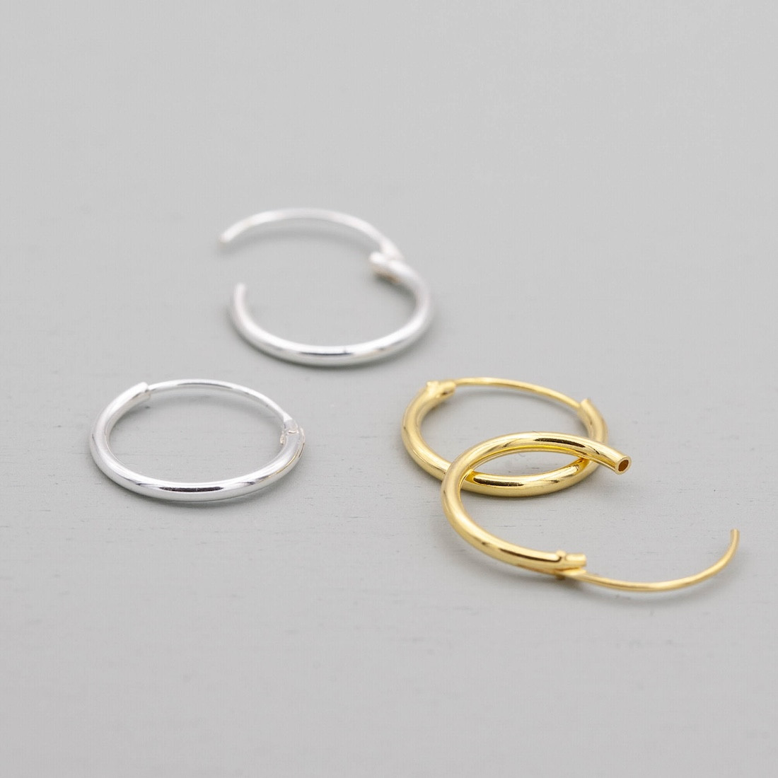 Silver earrings creole 12mm