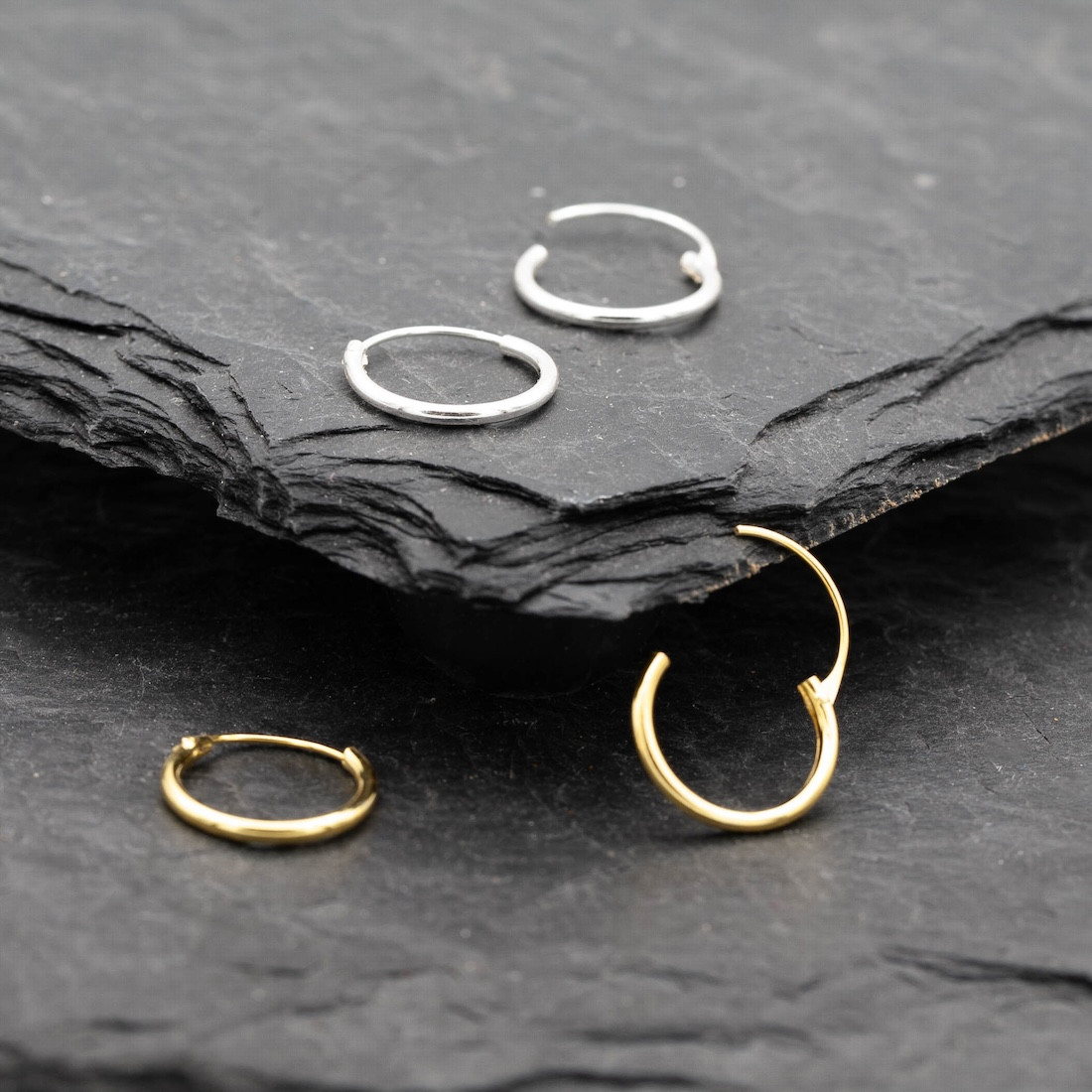 Gold earrings creole 12mm