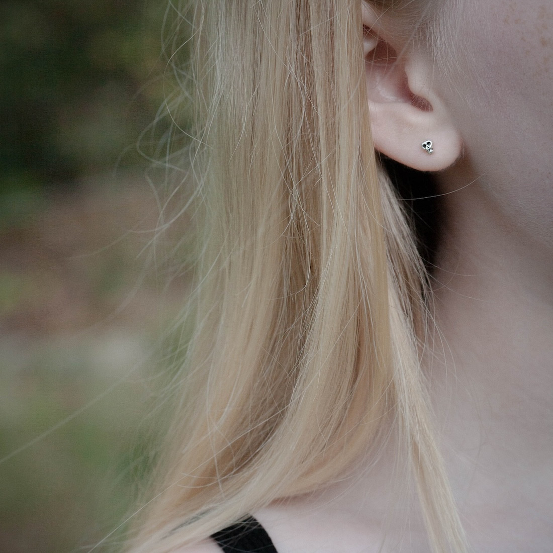 Silver earrings mini skull