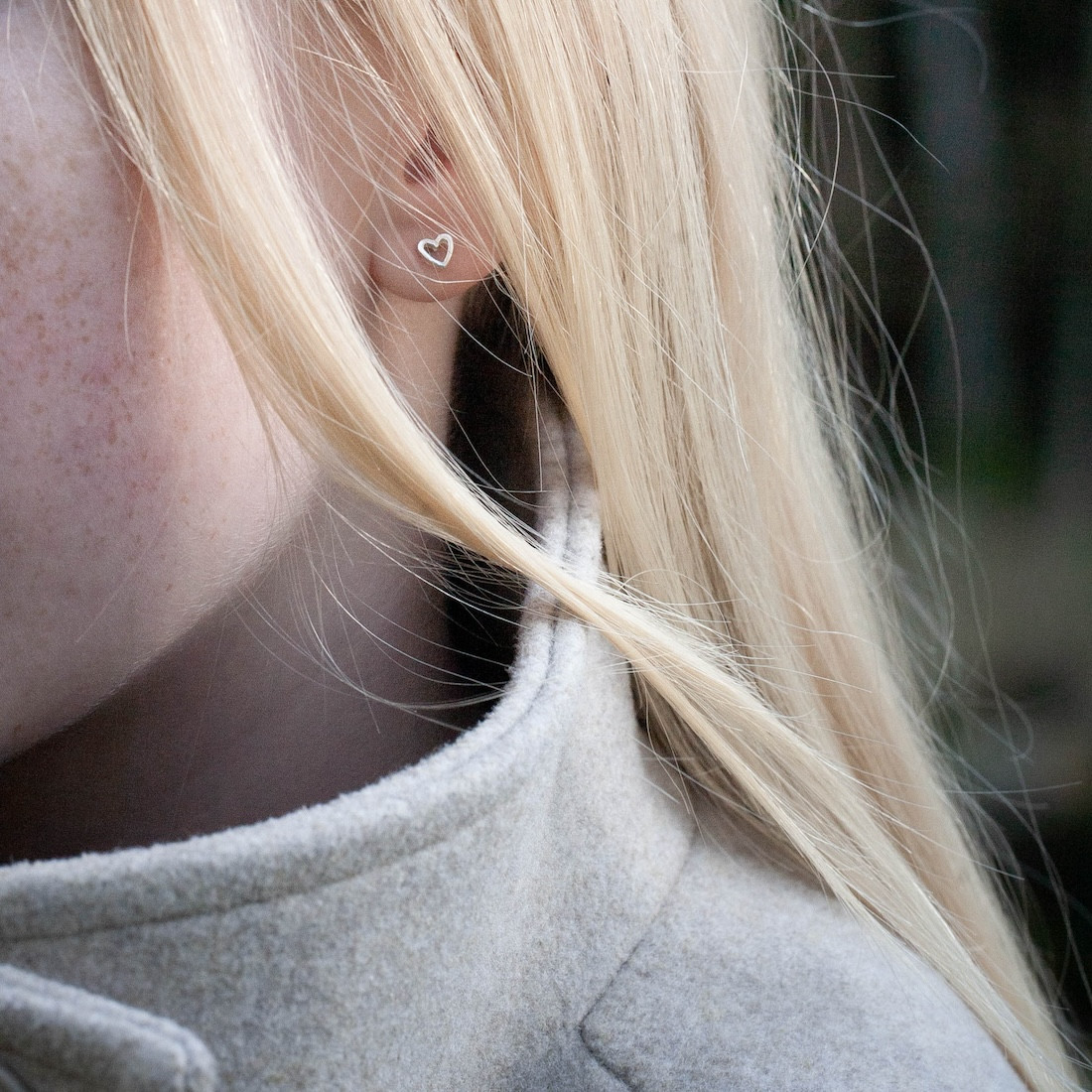 Silver earrings mini heart