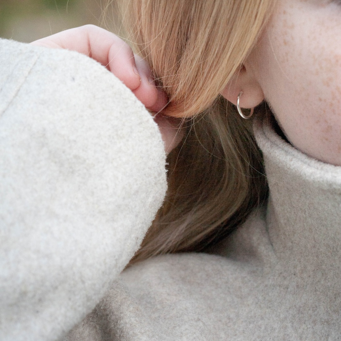 Silver earrings creole 12mm