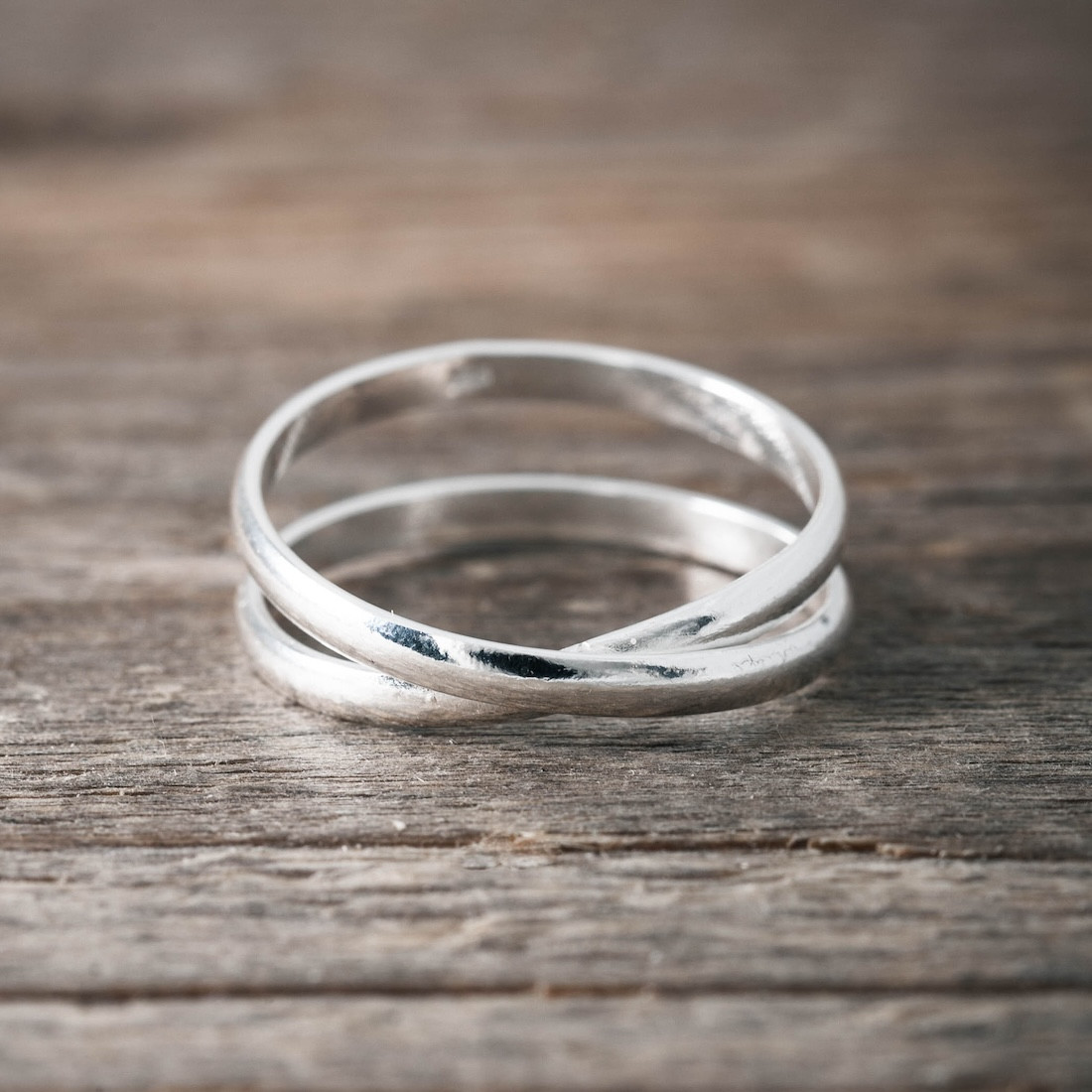 Silverring kryss