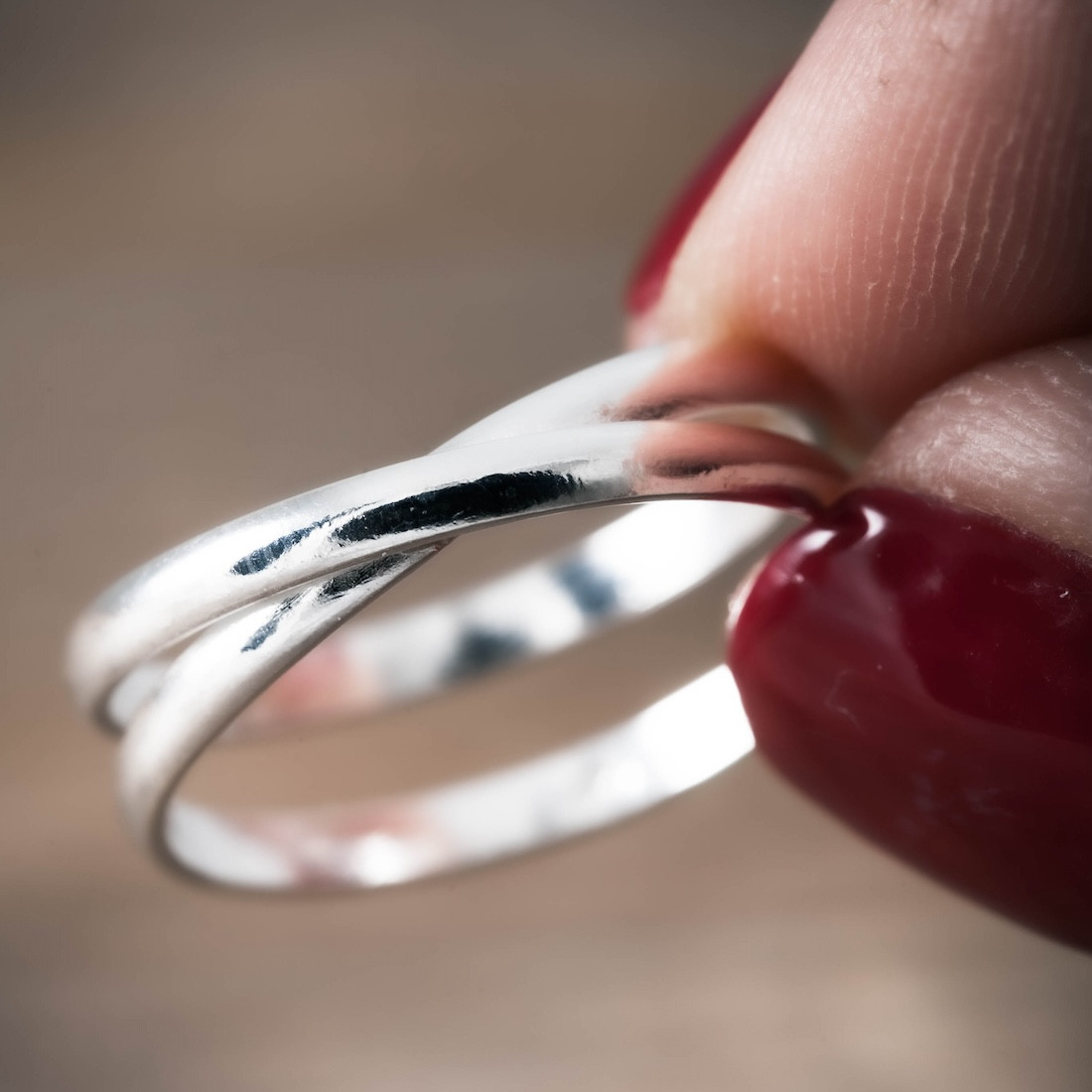 Silverring kryss