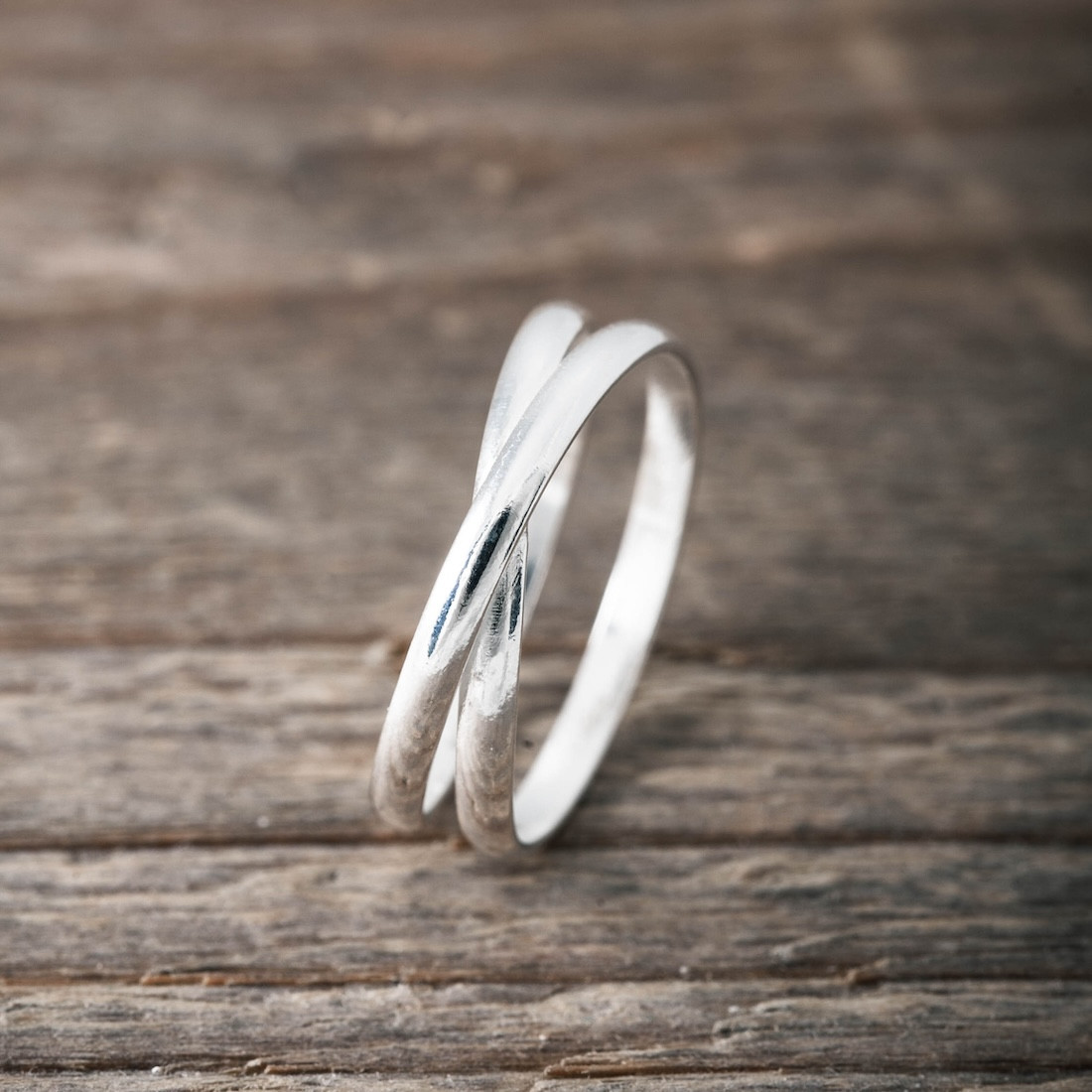Silverring kryss