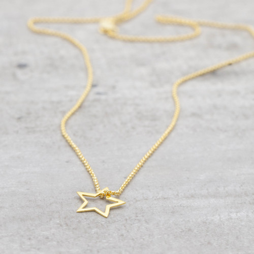 Silver chain with open star