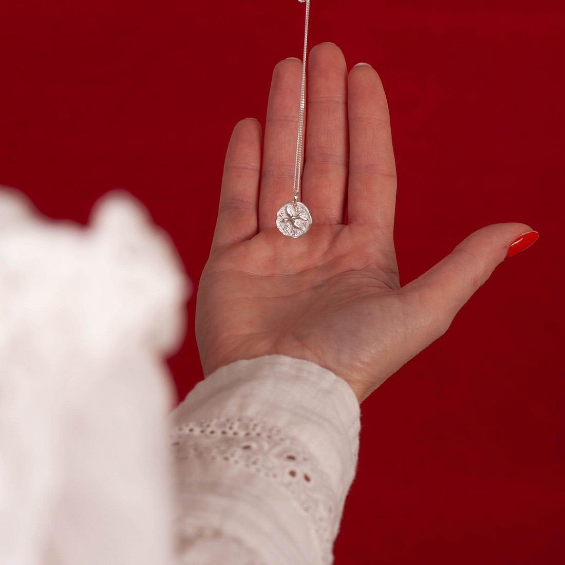 Silverhalsband lycko coin svala