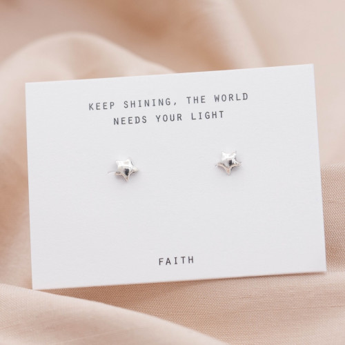 Silver earrings small star