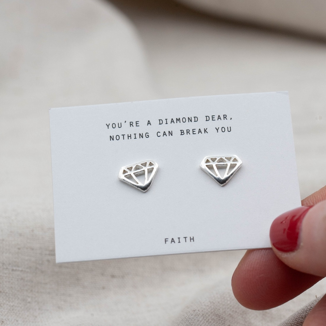 Silver earrings diamond