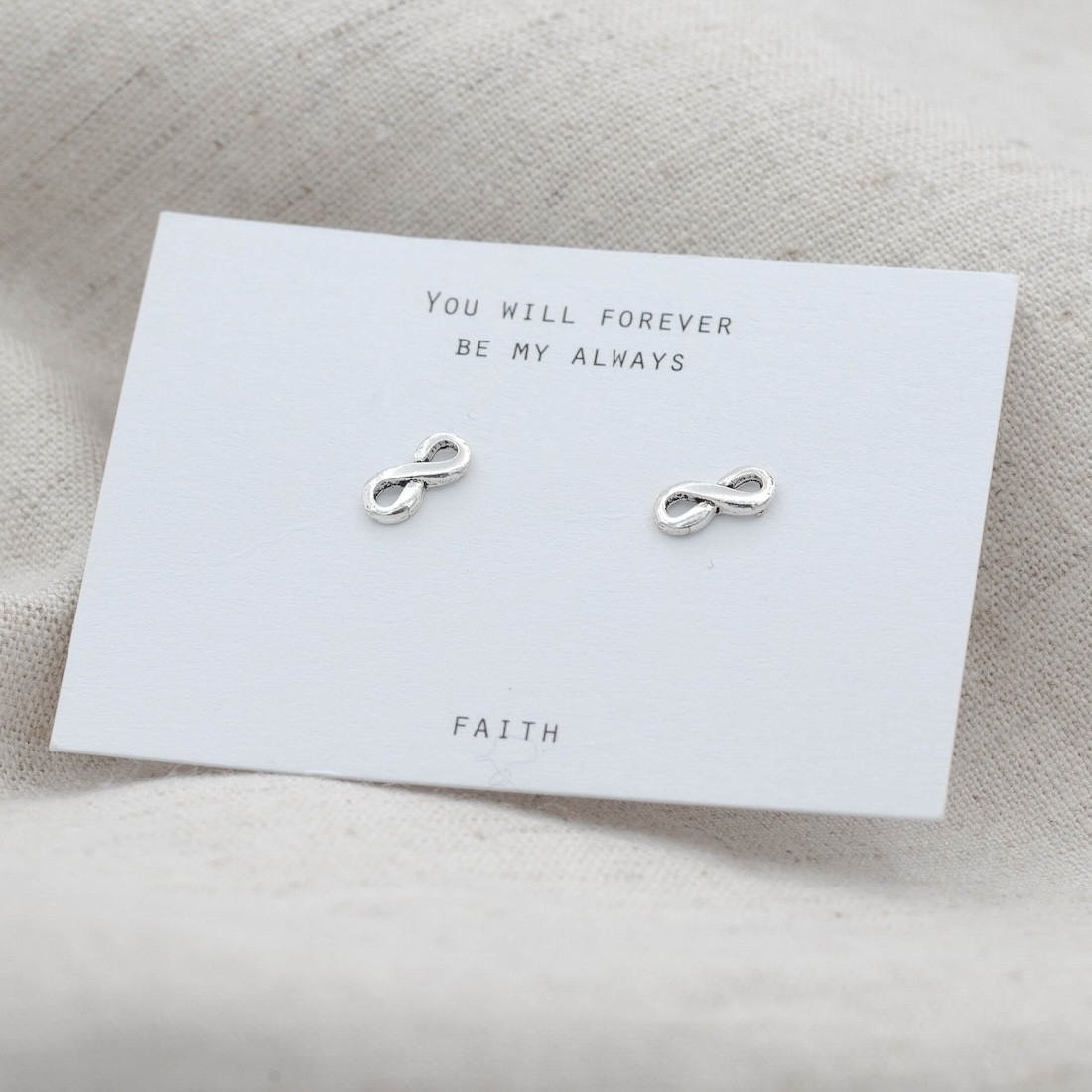 Silver earrings small infinity