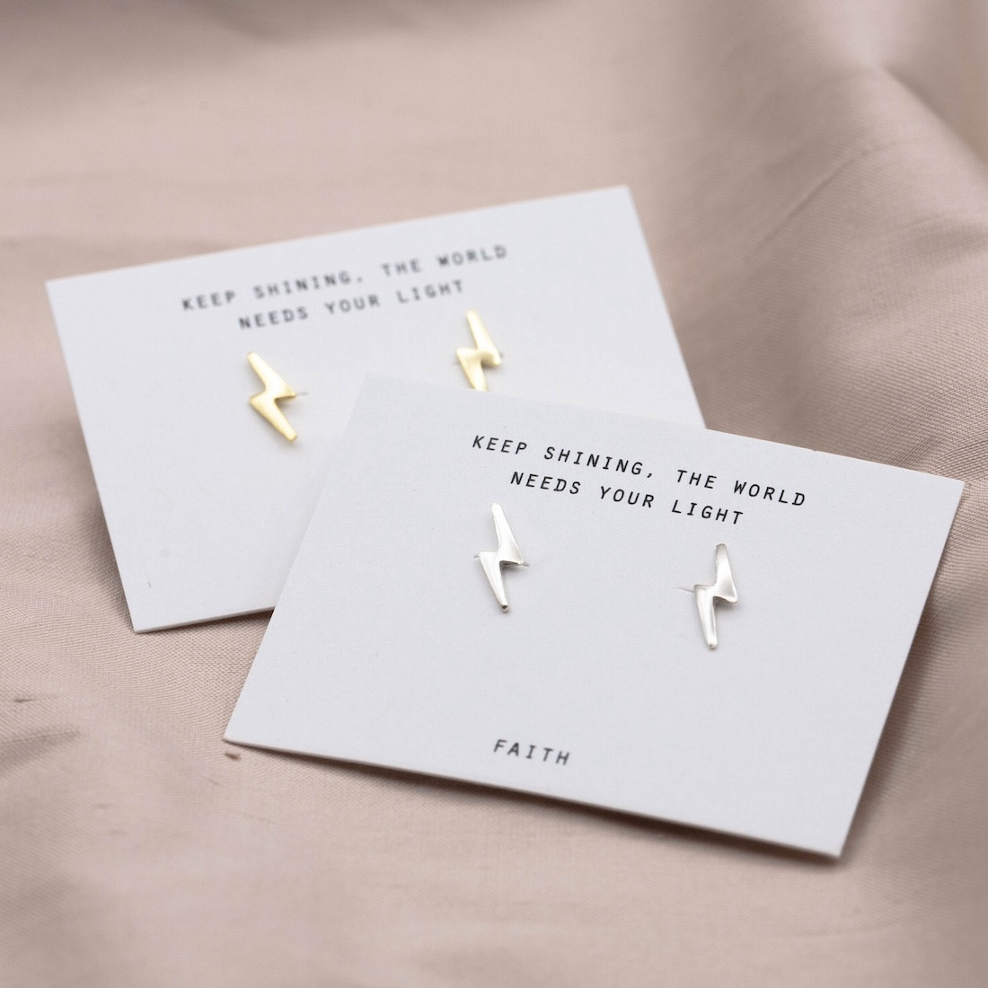 Silver earrings lightningbolt