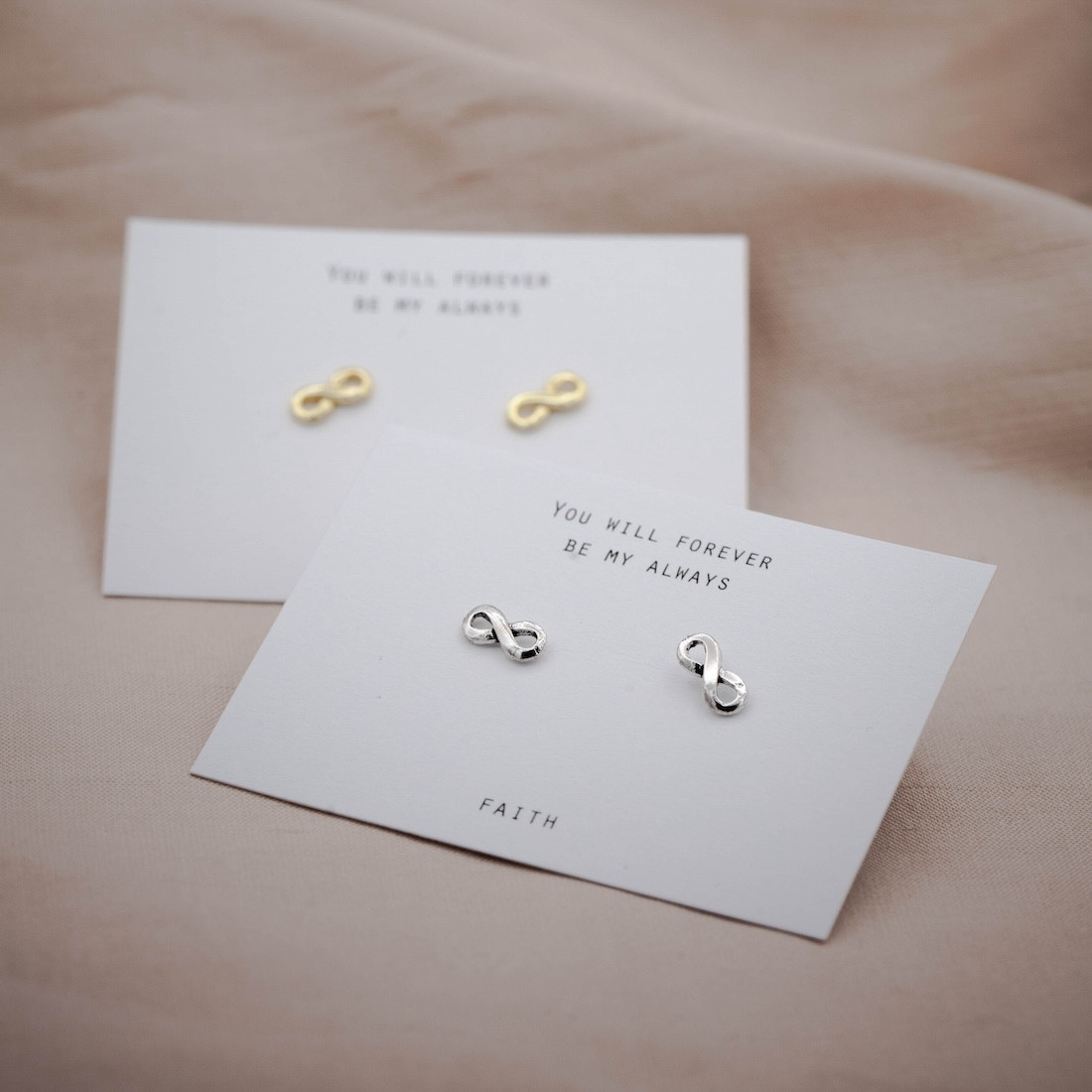 Silver earrings small infinity