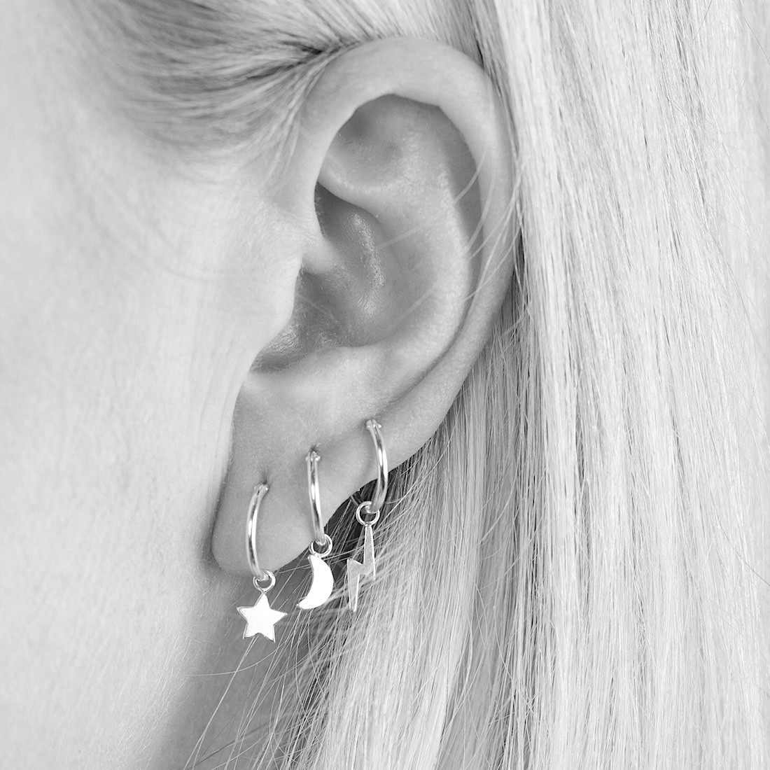 Gold hoops Star/Moon