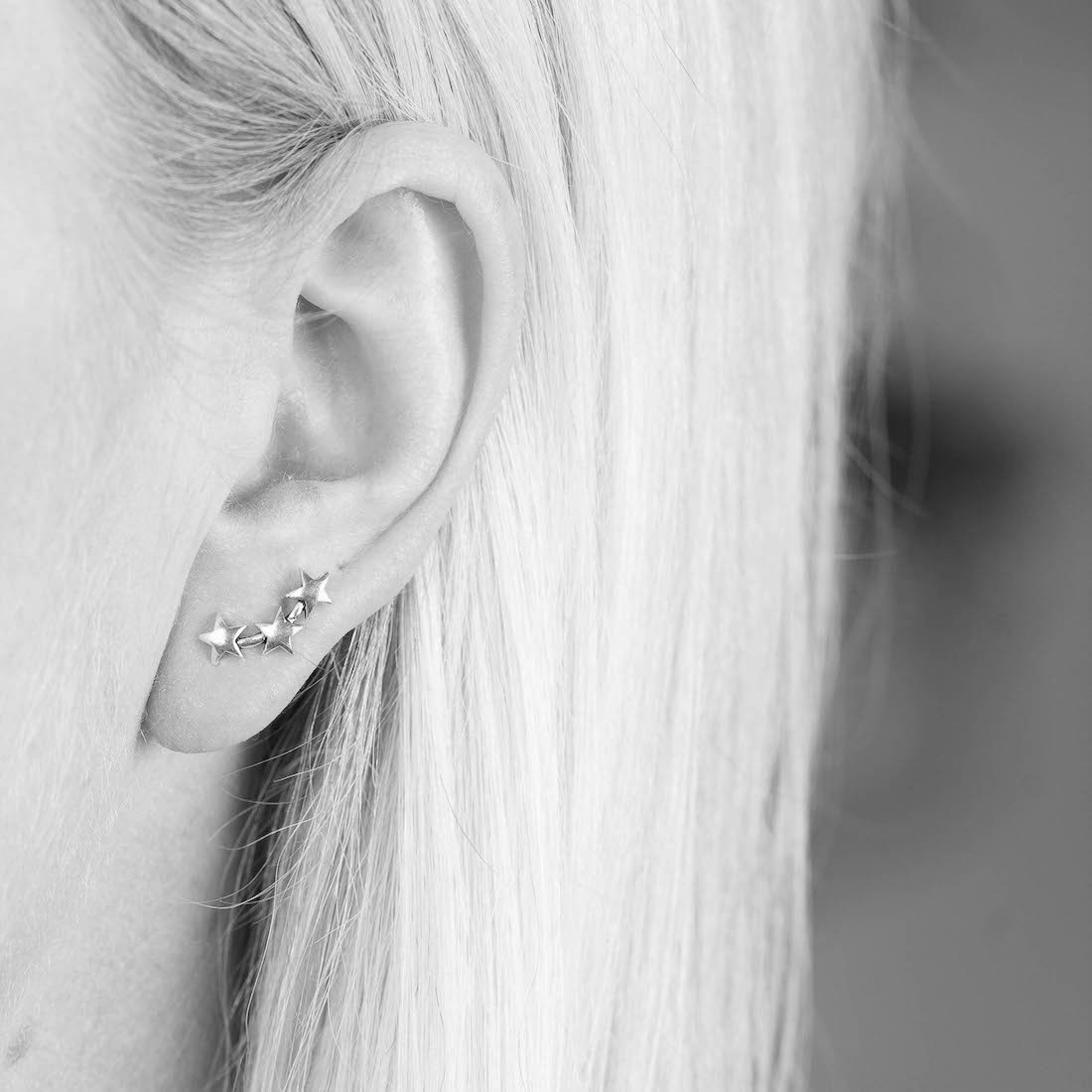 Gold earring 3 in 1 stars