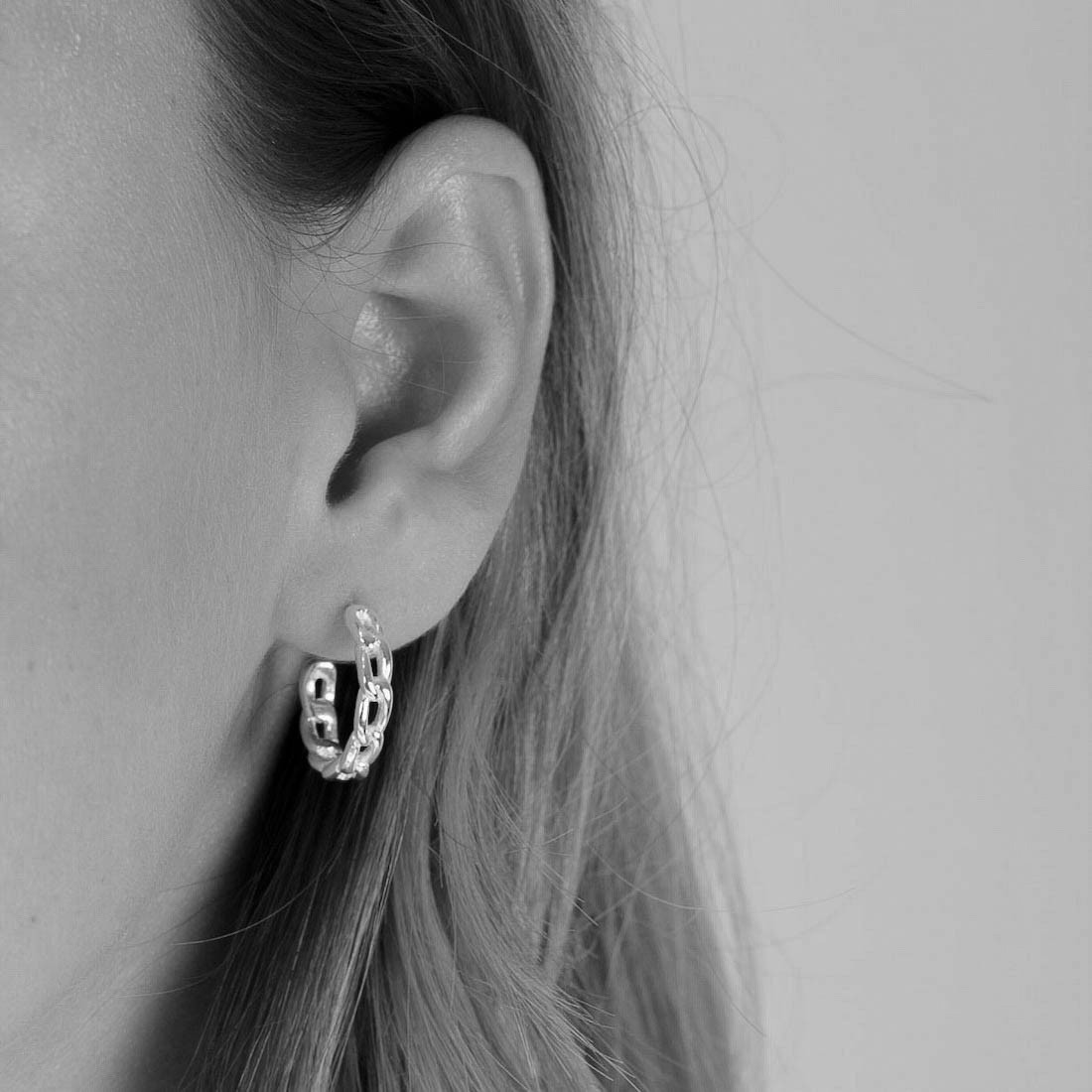 Gold earrings creole chain