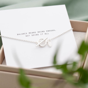 Silverarmband liten T-bar i paket