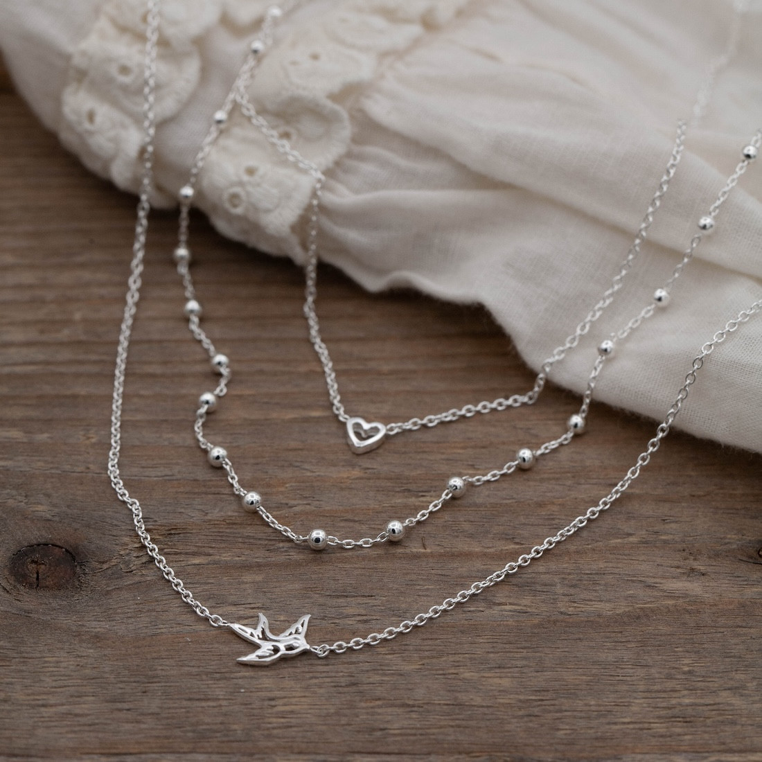 Silverhalsband minihjärta