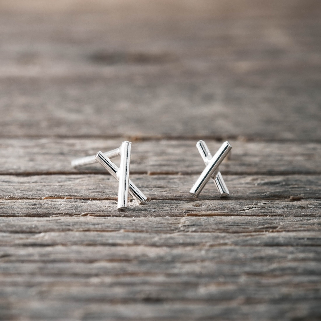 Silver earrings X